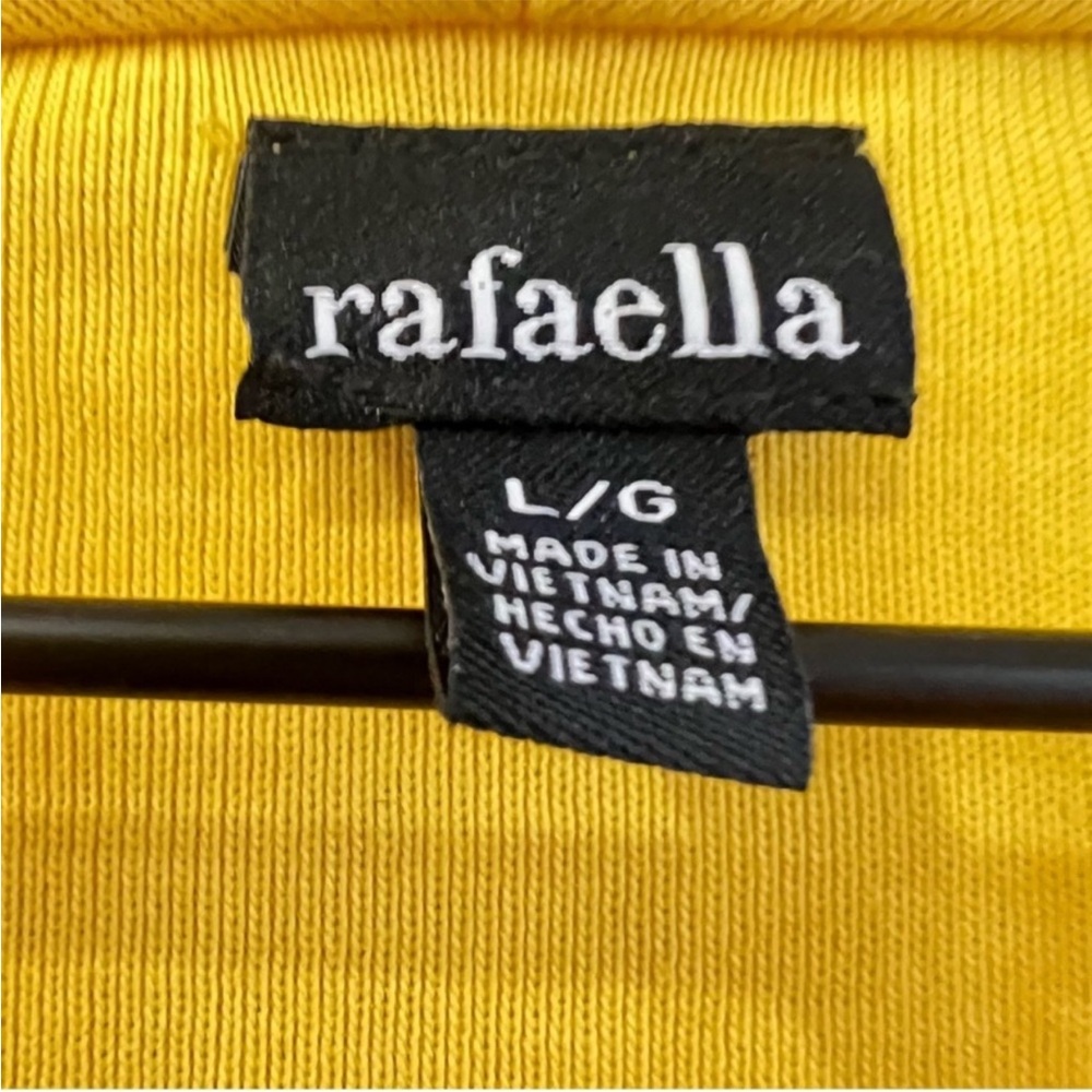 NWT 1990s Rafaella Bright Yellow Short Sleeve Gathered Front Bling Sweater Top L - Picture 3 of 4
